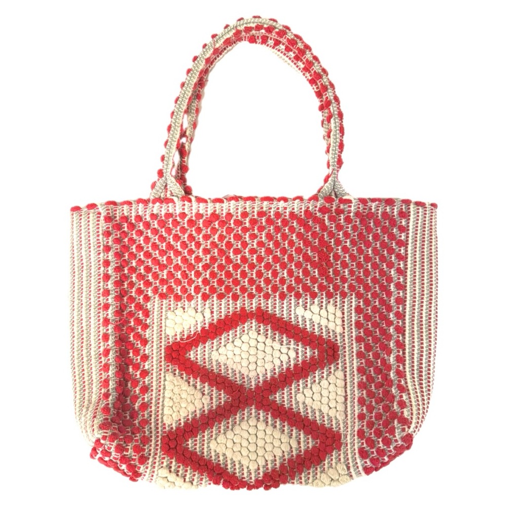 Antonello Tedde URTEl Rombi Ethically Crafted Sardinian Handwoven - Red Tote